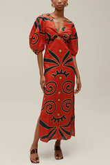 Clidress Boho Ins Style Striped Dress