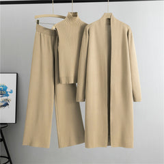 Clidress Tank Top Cardigan Knit Pants 3 Pieces Set