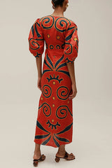 Clidress Boho Ins Style Striped Dress