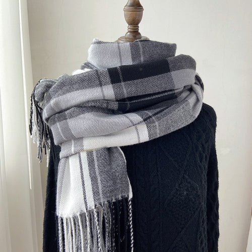 Clidress Plaid Cashmere Scarf