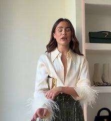 Clidress Feather Shirt Tassel Skirt Set