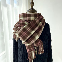 Clidress Plaid Cashmere Scarf