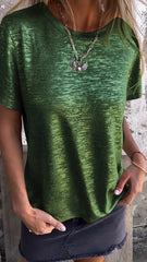 Clidress Silky Soft Metallic Glitter T-shirt