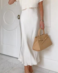 Clidress Knitting Top & Silk  Skirt