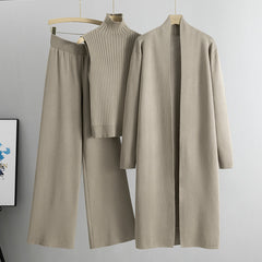 Clidress Tank Top Cardigan Knit Pants 3 Pieces Set