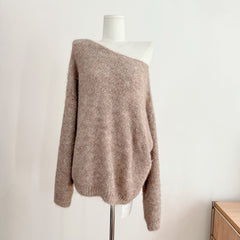 Clidress Off Shoulder Loose Fit Sweater