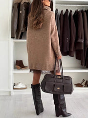 Clidress High Neck Loose Fit Sweater