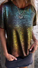 Clidress Silky Soft Metallic Glitter T-shirt