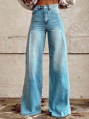 Clidress Vintage Wide Leg Denim Feel Pants