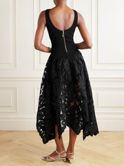 Clidress Sleeveless Lace Maxi Dress