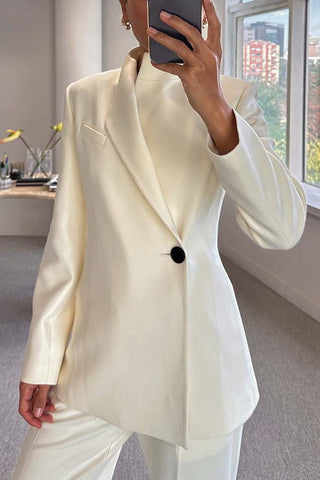 Clidress Lapel Button Down Overcoat Woollen Coat
