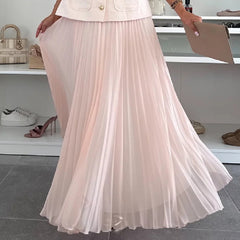 Clidress Camellia Vest & Mesh Pleated Skirt Set