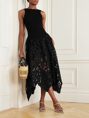 Clidress Sleeveless Lace Maxi Dress