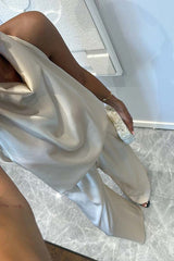 Clidress Satin Halter Top & Pants  Set