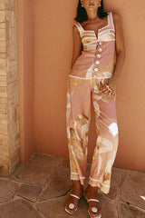 Clidress Pink Printed Top & Pants 2 Pieces Set