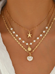 Multi-Layer Pearl Necklace Set