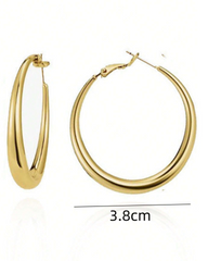 Metal Hoop Circle Earrings