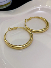 Metal Hoop Circle Earrings