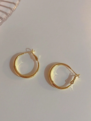 Metal Hoop Circle Earrings