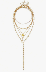 Hollow Heart Pearl Women's Necklace Set