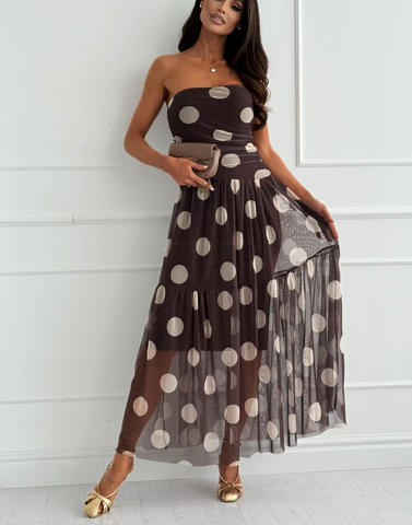 Clidress V Neck Bubble Sleeve Pleated Dress