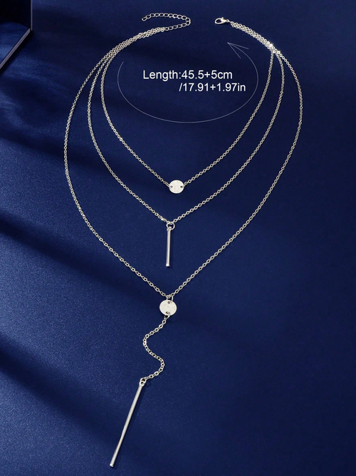 Fashionable Multi-Layer Chains Long Necklace