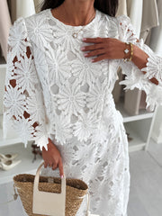 Clidress Set aus unregelmäßigem Strickkleid mit Netzplissee