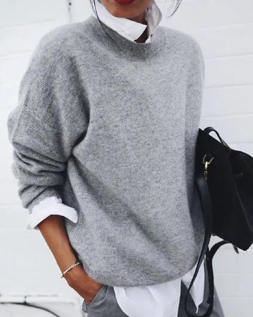 Clidress Shirt Collar Fack Two Piece Sweater