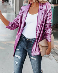 Clidress Glittering Sequin Blazer Party Suit