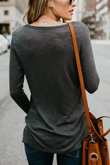 Clidress Chic Grey Pocket T-shirt