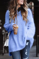 Clidress Long Hair Fuzzy Sweater