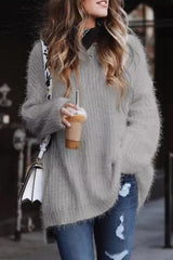 Clidress Long Hair Fuzzy Sweater