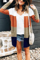 Clidress Rainbow Striped Sweater Cardigan