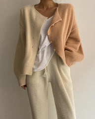 Clidress 2 Color Knitting Short Cardigan