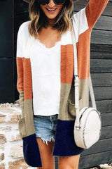 Clidress Rainbow Striped Sweater Cardigan