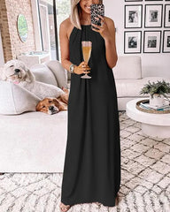 Clidress Halter Party Full Maxi Dress