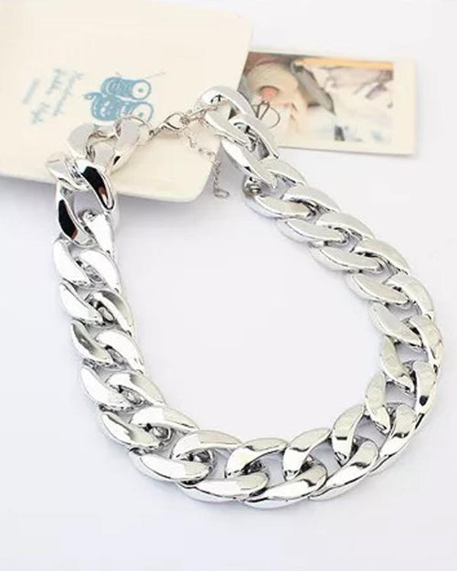 Clidress Metal Feel Choker Chain Link Necklace
