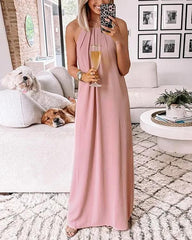 Clidress Halter Party Full Maxi Dress