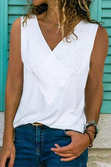 Clidress Basic V-Neck Sleeveless T-shirt