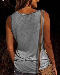 Clidress O Neck Sleeveless Tank T-shirt