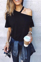 Clidress Chic One Shoulder T-shirt