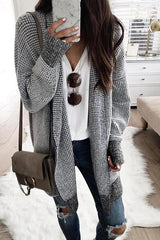 Clidress Casual Grids Long Black & White Coat