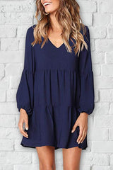 Clidress V-Neck A-Line Cake Dress