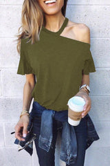 Clidress Chic One Shoulder T-shirt