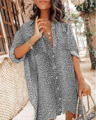 Clidress Lucy Leopard Shirt Dress