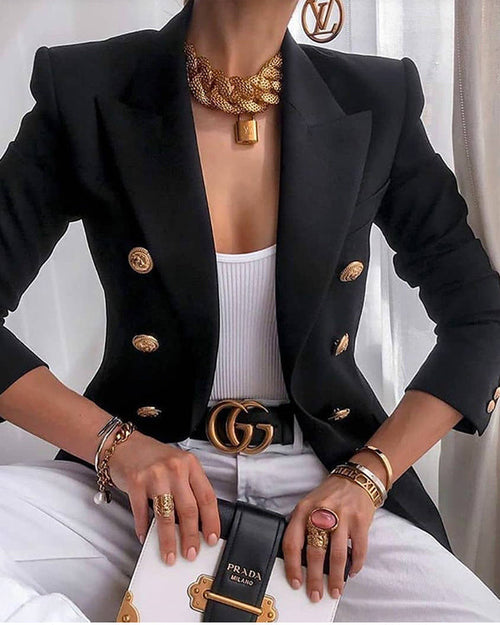 Clidress Double Breasted Leisure Suit Blazer