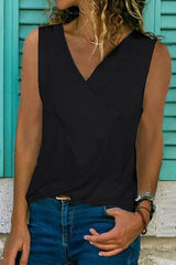 Clidress Basic V-Neck Sleeveless T-shirt