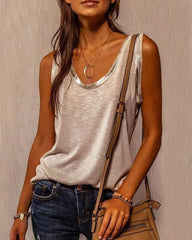 Clidress O Neck Sleeveless Tank T-shirt