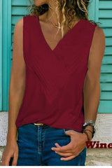 Clidress Basic V-Neck Sleeveless T-shirt