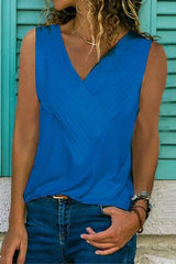 Clidress Basic V-Neck Sleeveless T-shirt